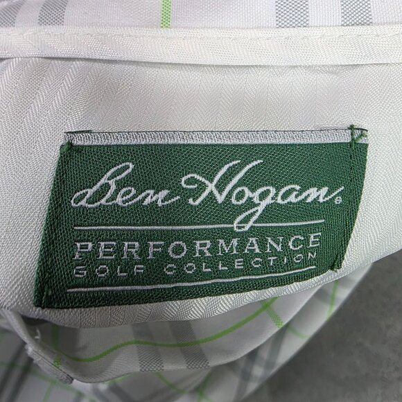 Mens Ben Hogan White Green Gray Plaid Golf Shorts Polyester 11" Inseam Size 40 - Picture 2 of 10